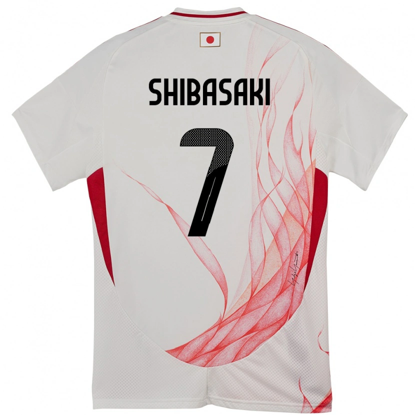 Danxen Børn Japan Gaku Shibasaki #7 Hvid Udebane Spillertrøjer 24-26 Trøje T-Shirt