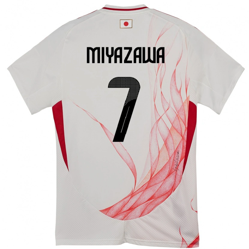 Danxen Børn Japan Hinata Miyazawa #7 Hvid Udebane Spillertrøjer 24-26 Trøje T-Shirt