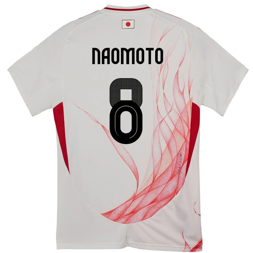 Danxen Børn Japan Hikaru Naomoto #8 Hvid Udebane Spillertrøjer 24-26 Trøje T-Shirt