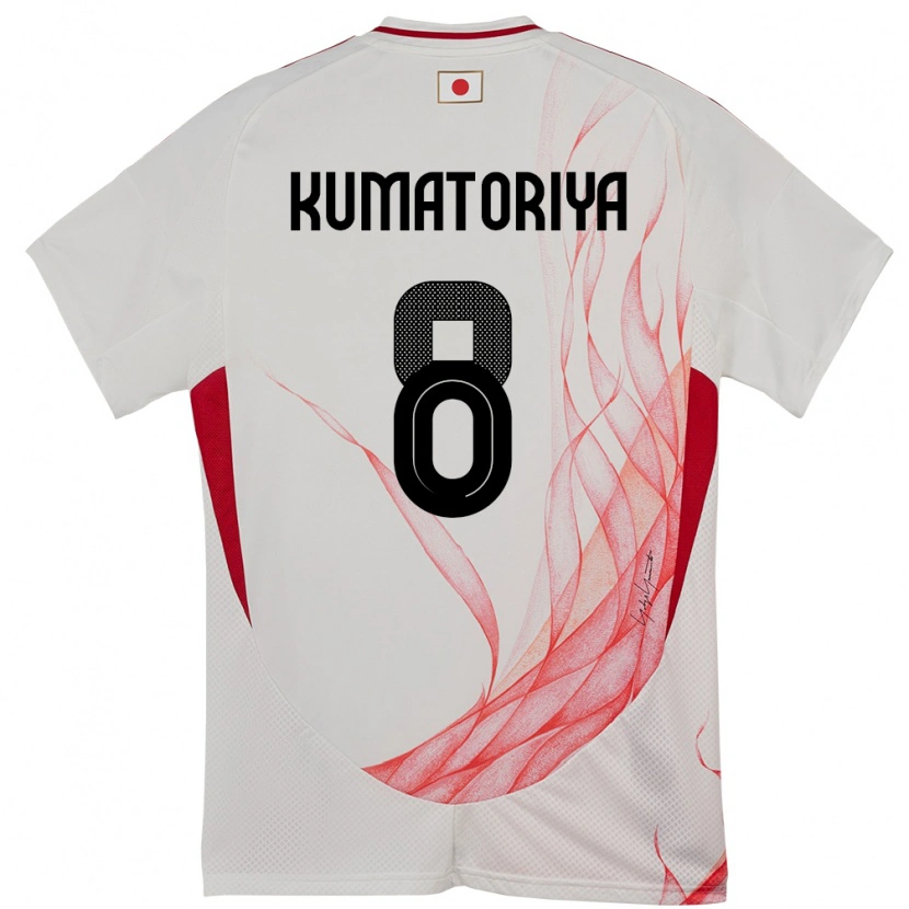 Danxen Børn Japan Issei Kumatoriya #8 Hvid Udebane Spillertrøjer 24-26 Trøje T-Shirt