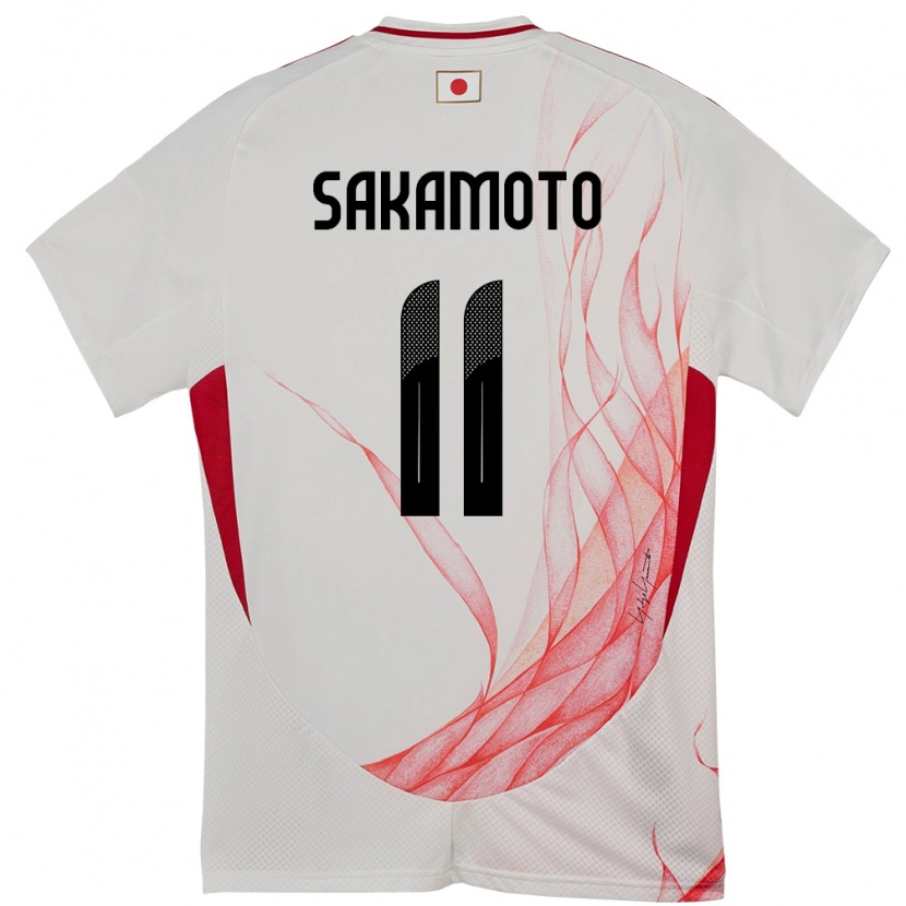 Danxen Børn Japan Isa Sakamoto #11 Hvid Udebane Spillertrøjer 24-26 Trøje T-Shirt