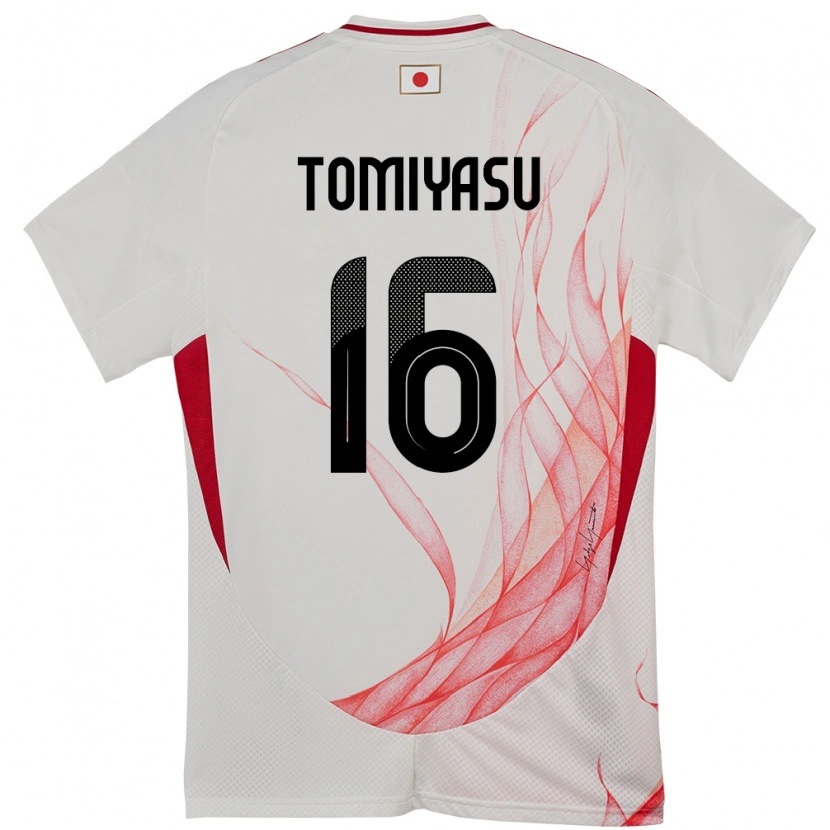 Danxen Børn Japan Takehiro Tomiyasu #16 Hvid Udebane Spillertrøjer 24-26 Trøje T-Shirt