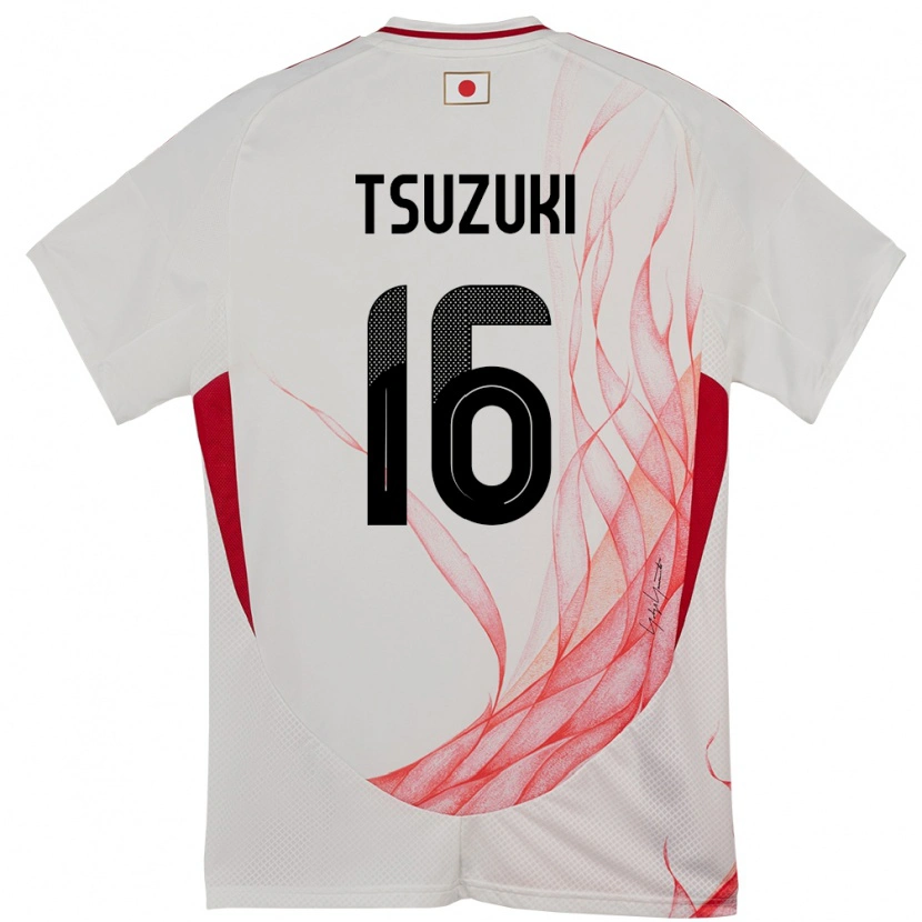 Danxen Børn Japan Shunta Tsuzuki #16 Hvid Udebane Spillertrøjer 24-26 Trøje T-Shirt