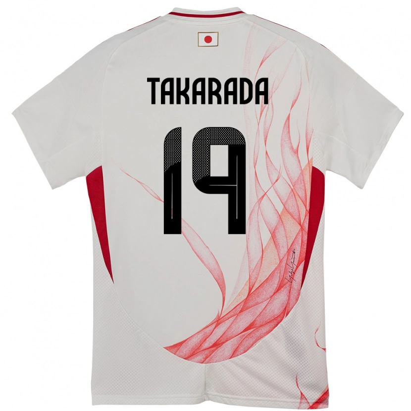 Danxen Børn Japan Saori Takarada #19 Hvid Udebane Spillertrøjer 24-26 Trøje T-Shirt