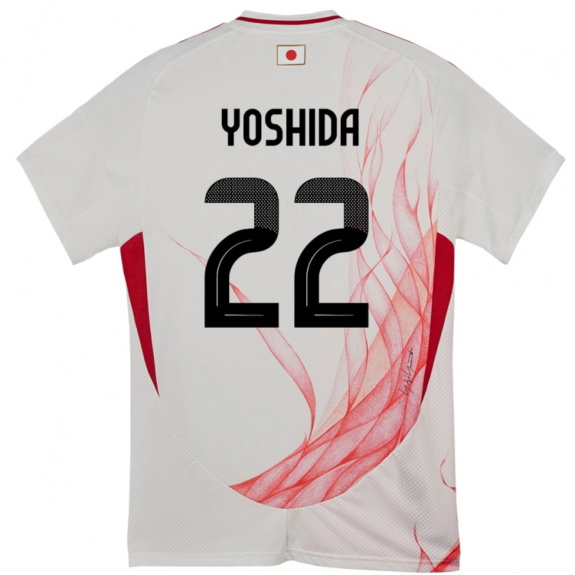 Danxen Børn Japan Maya Yoshida #22 Hvid Udebane Spillertrøjer 24-26 Trøje T-Shirt