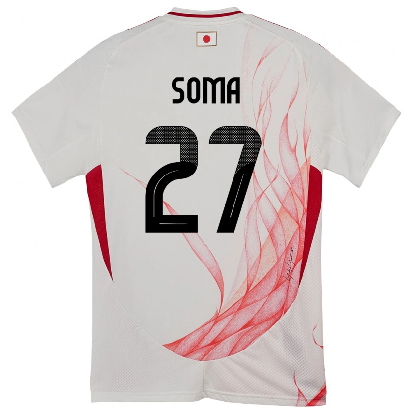 Danxen Børn Japan Yuki Soma #27 Hvid Udebane Spillertrøjer 24-26 Trøje T-Shirt