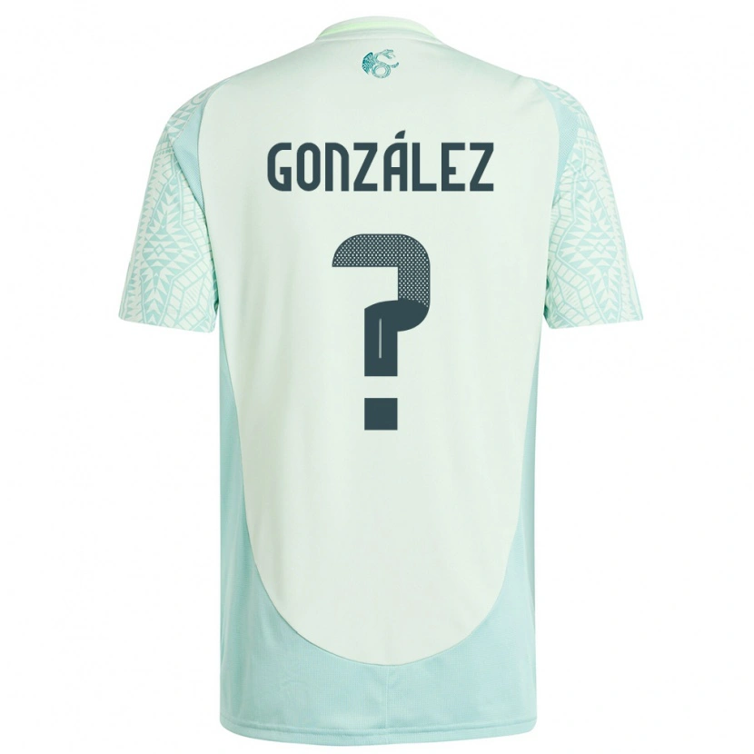 Danxen Børn Mexico Rogelio González #0 Linen Grøn Udebane Spillertrøjer 24-26 Trøje T-Shirt