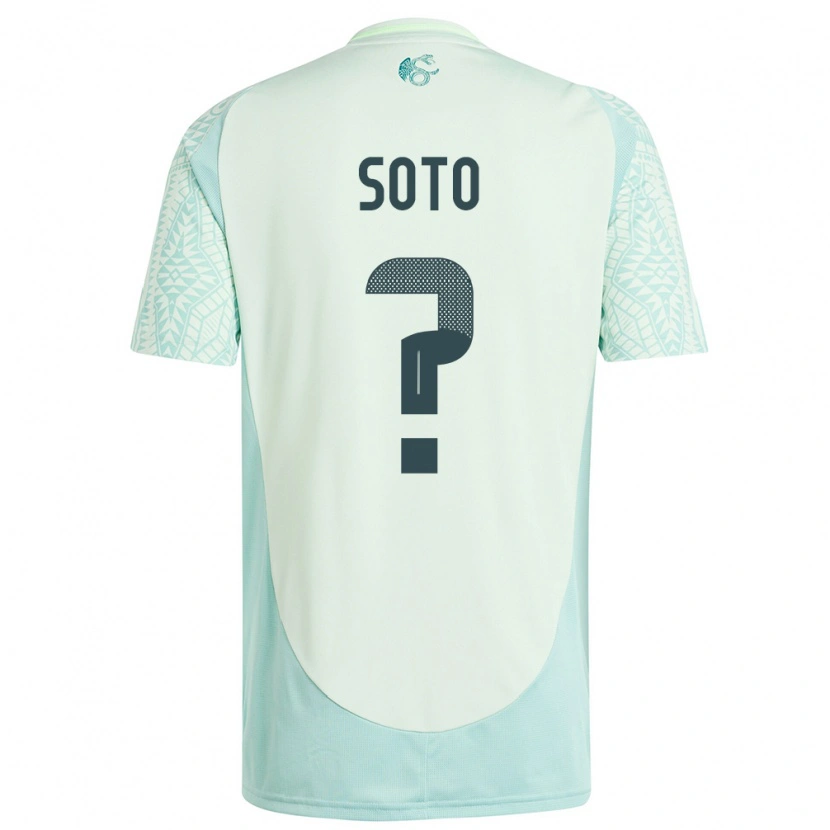 Danxen Børn Mexico Edwin Soto #0 Linen Grøn Udebane Spillertrøjer 24-26 Trøje T-Shirt