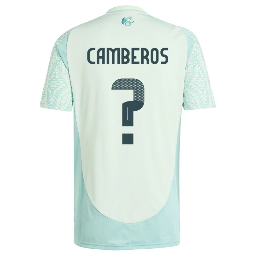 Danxen Børn Mexico Hugo Camberos #0 Linen Grøn Udebane Spillertrøjer 24-26 Trøje T-Shirt