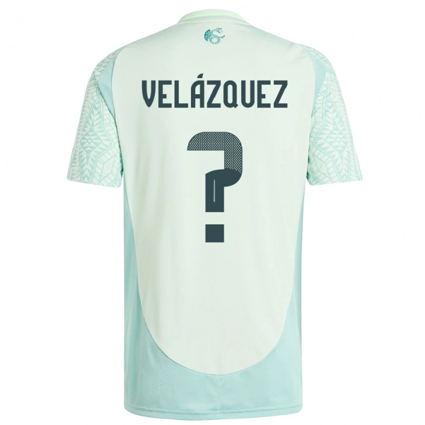 Danxen Børn Mexico Héber Velázquez #0 Linen Grøn Udebane Spillertrøjer 24-26 Trøje T-Shirt