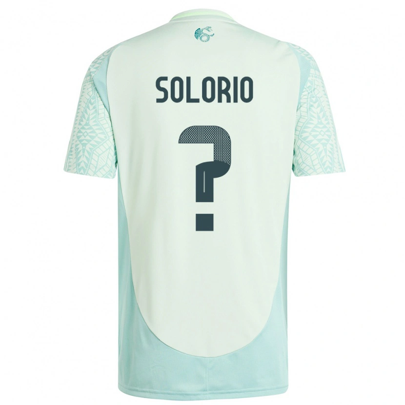 Danxen Børn Mexico Kevin Solorio #0 Linen Grøn Udebane Spillertrøjer 24-26 Trøje T-Shirt