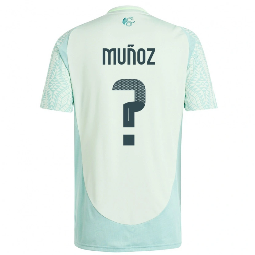 Danxen Børn Mexico Jorge Muñoz #0 Linen Grøn Udebane Spillertrøjer 24-26 Trøje T-Shirt