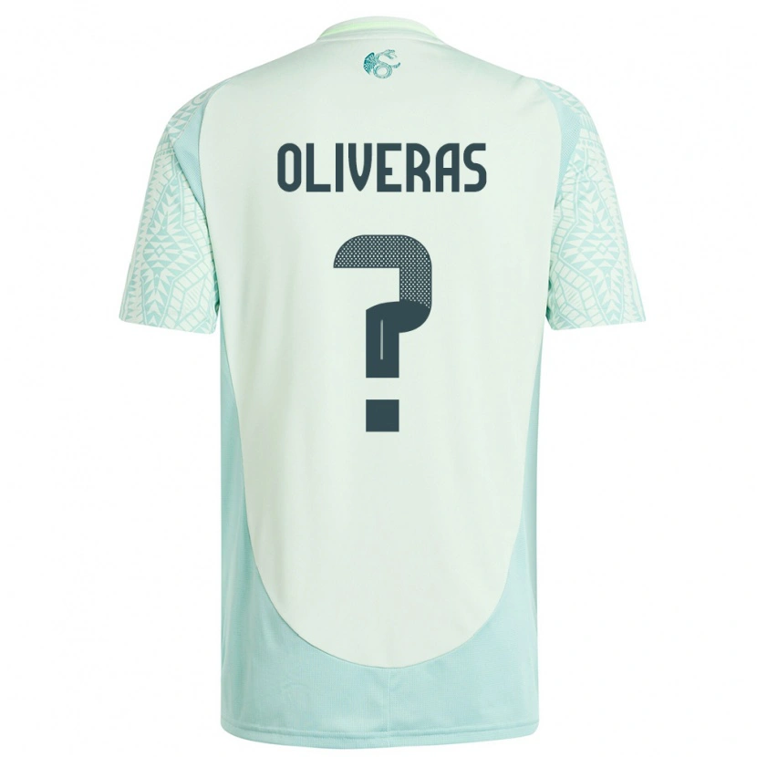 Danxen Børn Mexico Robert Oliveras #0 Linen Grøn Udebane Spillertrøjer 24-26 Trøje T-Shirt