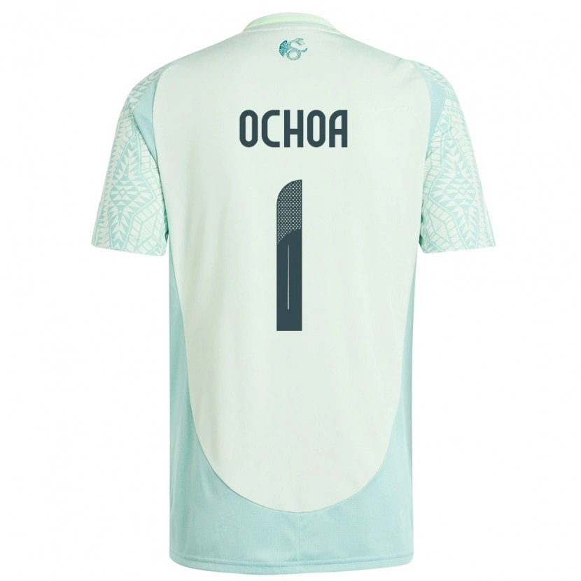 Danxen Børn Mexico Emmanuel Ochoa #1 Linen Grøn Udebane Spillertrøjer 24-26 Trøje T-Shirt