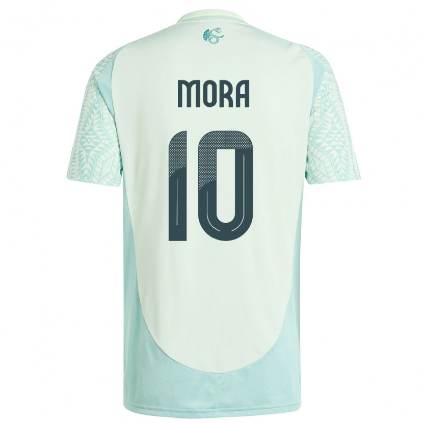 Danxen Børn Mexico Gilberto Mora #10 Linen Grøn Udebane Spillertrøjer 24-26 Trøje T-Shirt