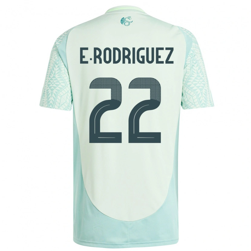 Danxen Børn Mexico Emi Rodríguez #22 Linen Grøn Udebane Spillertrøjer 24-26 Trøje T-Shirt