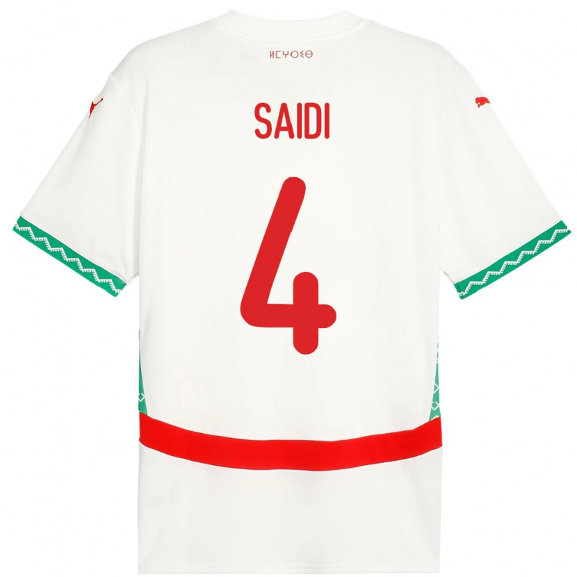 Danxen Børn Marokko Obaid Saidi #4 Hvid Udebane Spillertrøjer 24-26 Trøje T-Shirt