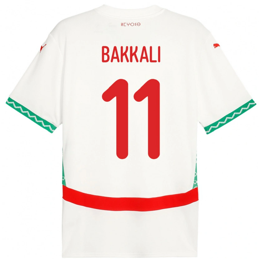 Danxen Børn Marokko Mohamade Bakkali #11 Hvid Udebane Spillertrøjer 24-26 Trøje T-Shirt