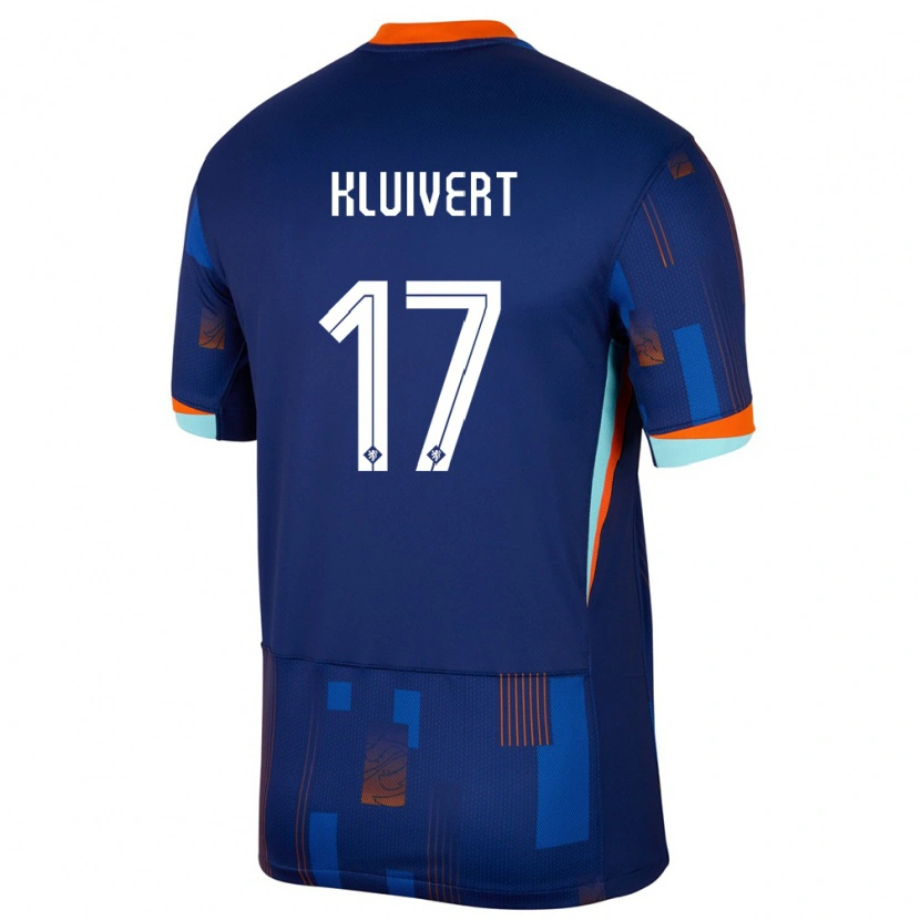 Danxen Børn Holland Justin Kluivert #17 Blå Udebane Spillertrøjer 24-26 Trøje T-Shirt