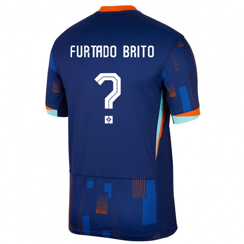 Danxen Børn Holland Dinaylo Furtado Brito #0 Blå Udebane Spillertrøjer 24-26 Trøje T-Shirt