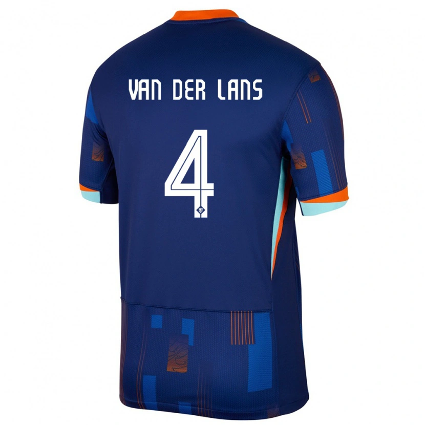 Danxen Børn Holland Mylo Van Der Lans #4 Blå Udebane Spillertrøjer 24-26 Trøje T-Shirt