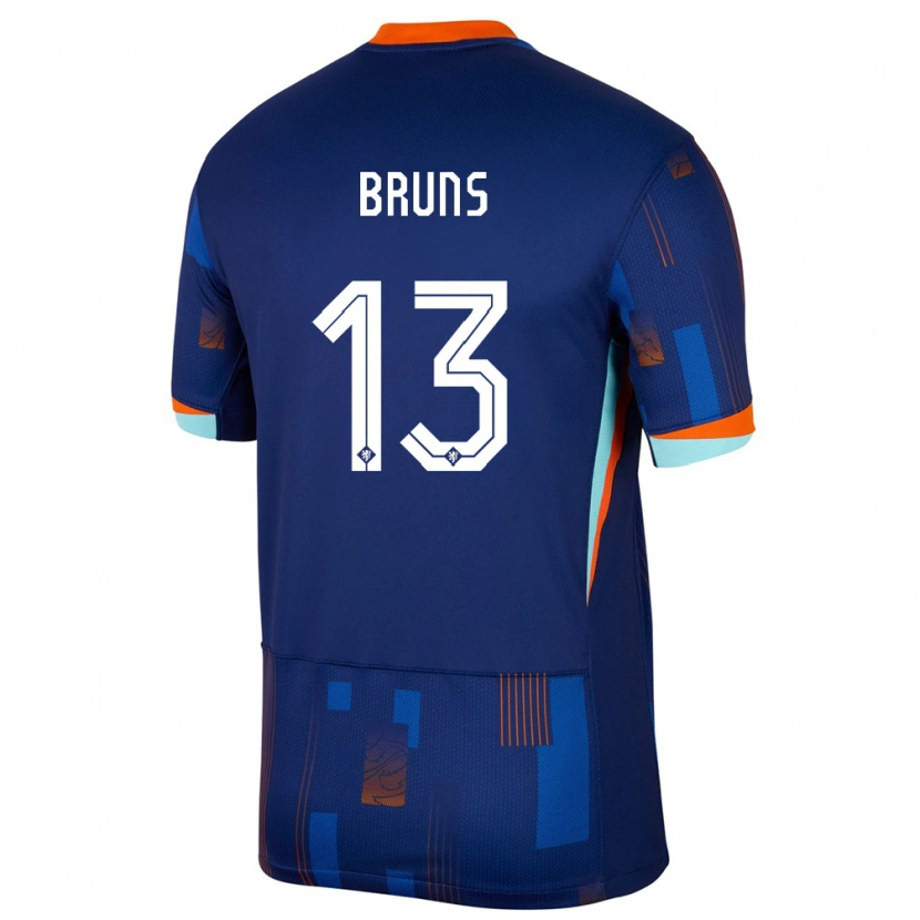 Danxen Børn Holland Max Bruns #13 Blå Udebane Spillertrøjer 24-26 Trøje T-Shirt