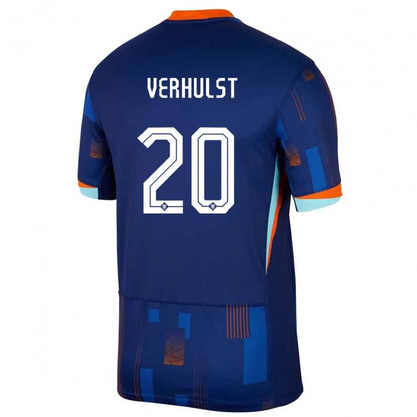 Danxen Børn Holland Gino Verhulst #20 Blå Udebane Spillertrøjer 24-26 Trøje T-Shirt