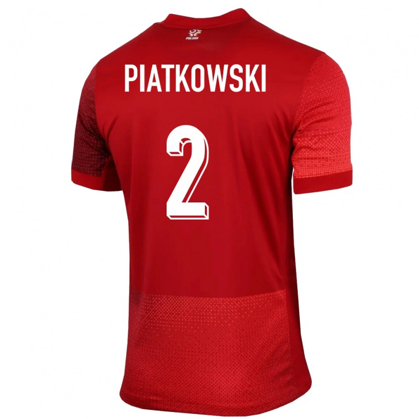 Danxen Børn Polen Kamil Piatkowski #2 Rød Udebane Spillertrøjer 24-26 Trøje T-Shirt