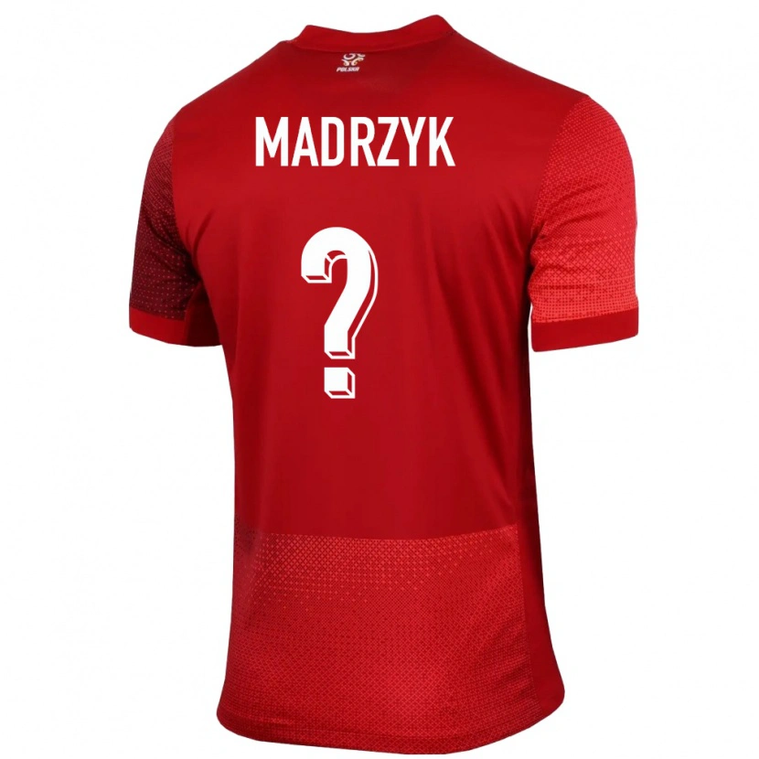 Danxen Børn Polen Jakub Madrzyk #0 Rød Udebane Spillertrøjer 24-26 Trøje T-Shirt