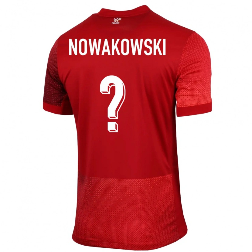 Danxen Børn Polen Kacper Nowakowski #0 Rød Udebane Spillertrøjer 24-26 Trøje T-Shirt