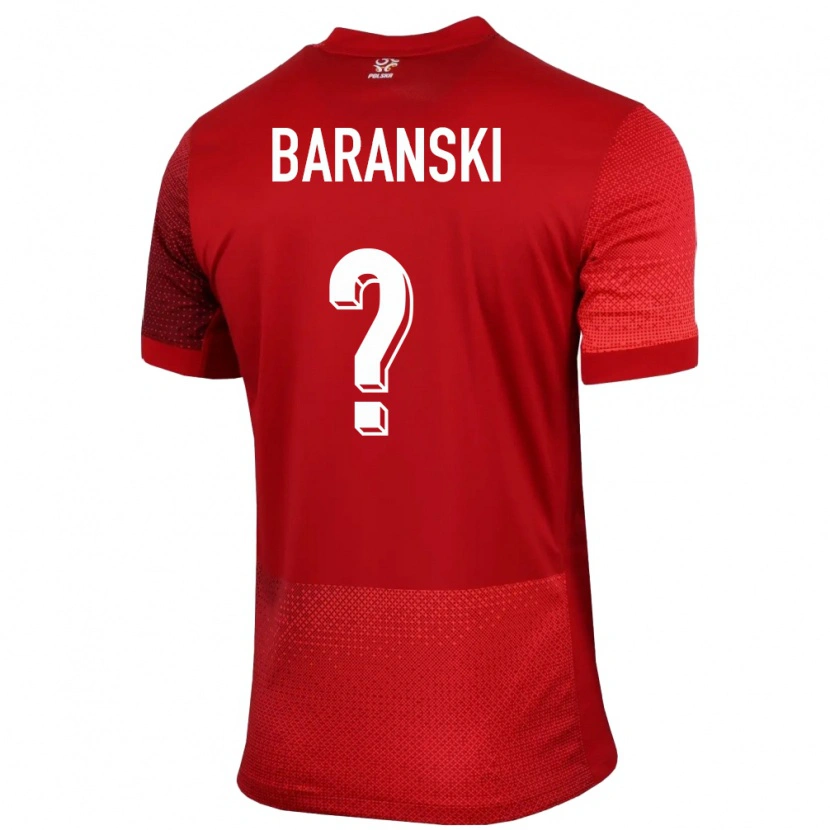 Danxen Børn Polen Kacper Baranski #0 Rød Udebane Spillertrøjer 24-26 Trøje T-Shirt