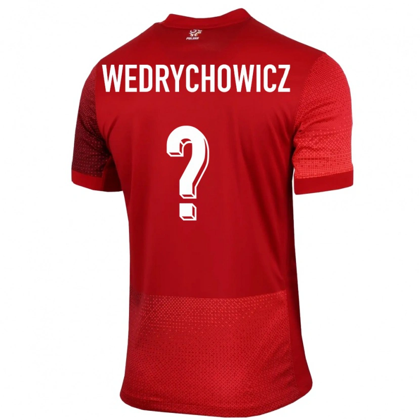 Danxen Børn Polen Karol Wedrychowicz #0 Rød Udebane Spillertrøjer 24-26 Trøje T-Shirt