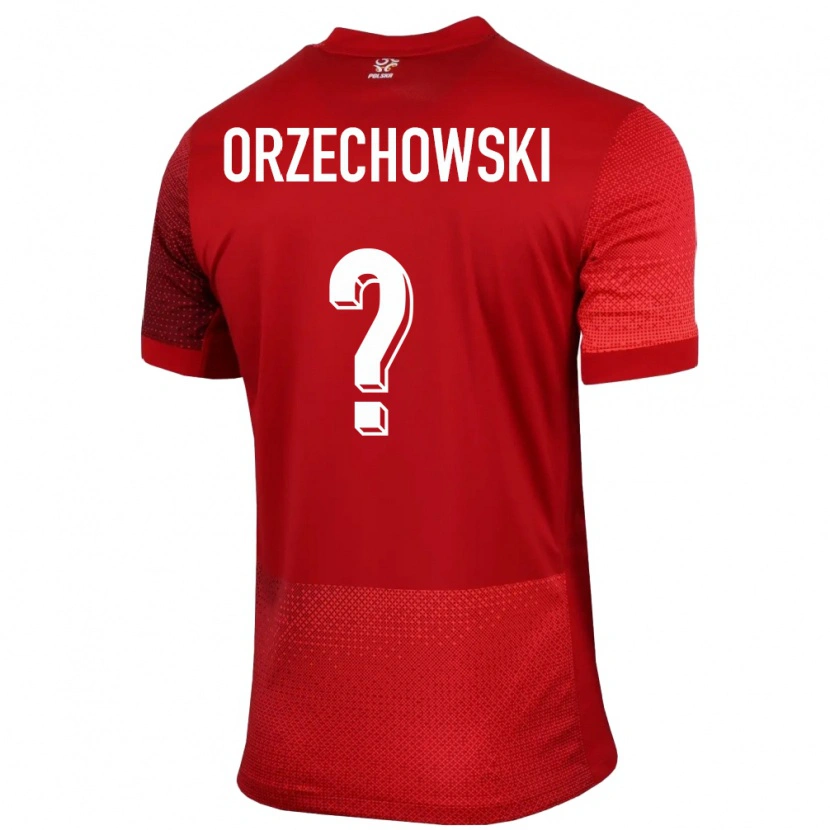 Danxen Børn Polen Wojciech Orzechowski #0 Rød Udebane Spillertrøjer 24-26 Trøje T-Shirt