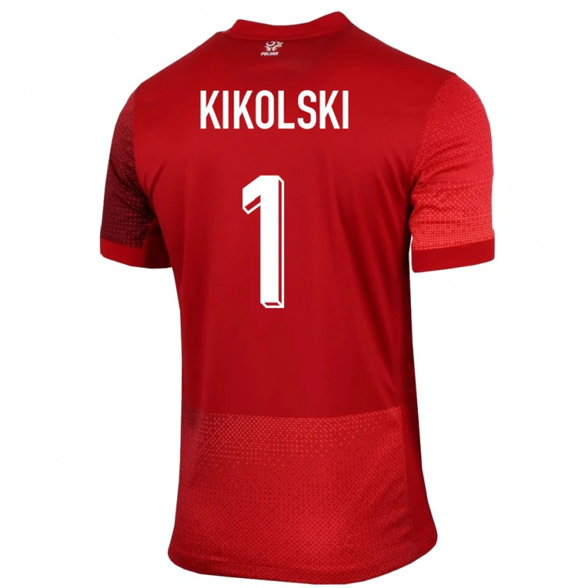 Danxen Børn Polen Maciej Kikolski #1 Rød Udebane Spillertrøjer 24-26 Trøje T-Shirt