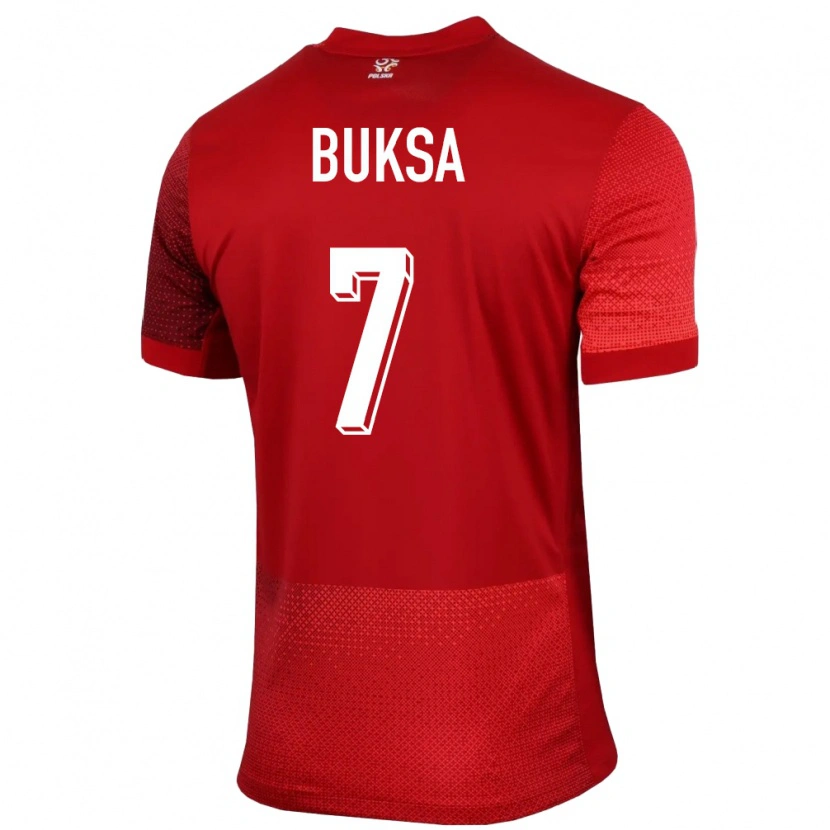 Danxen Børn Polen Aleksander Buksa #7 Rød Udebane Spillertrøjer 24-26 Trøje T-Shirt