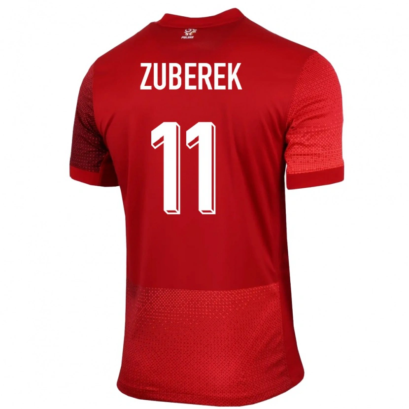 Danxen Børn Polen Jan Żuberek #11 Rød Udebane Spillertrøjer 24-26 Trøje T-Shirt