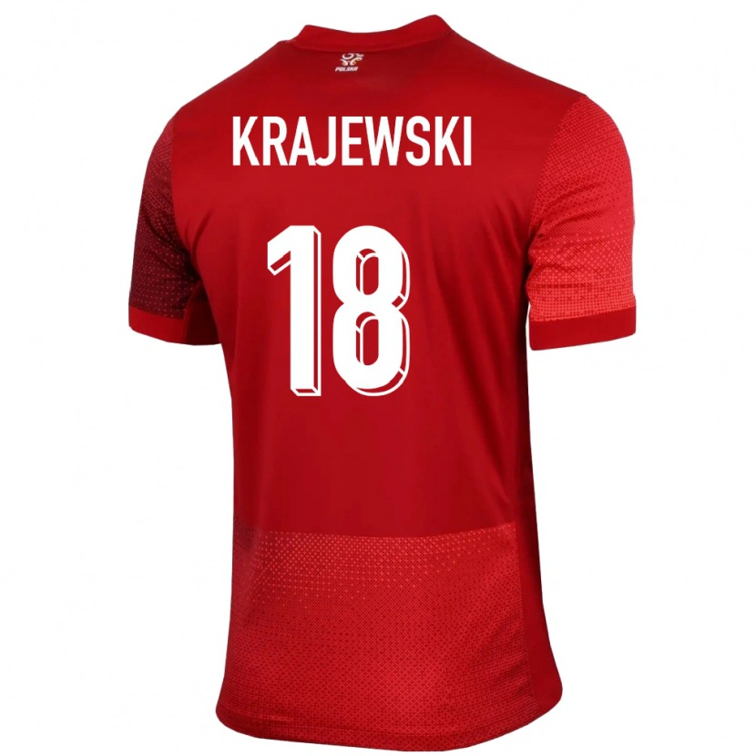 Danxen Børn Polen Marcel Krajewski #18 Rød Udebane Spillertrøjer 24-26 Trøje T-Shirt