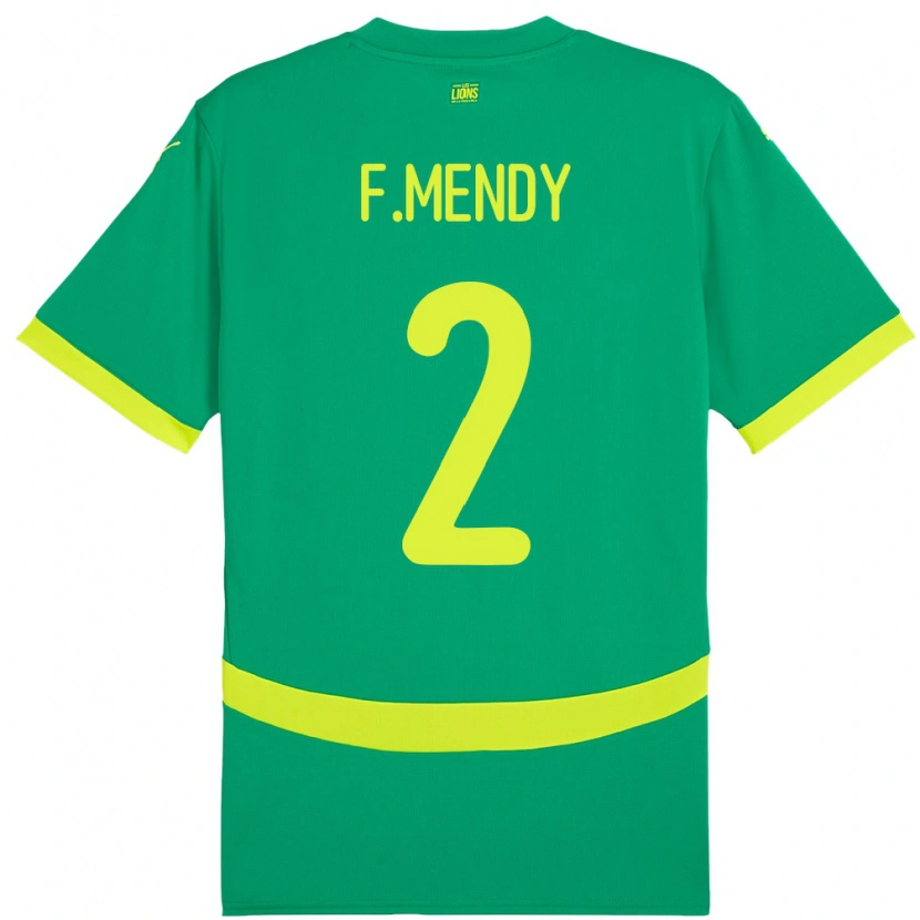 Danxen Børn Senegal Formose Mendy #2 Grøn Udebane Spillertrøjer 24-26 Trøje T-Shirt