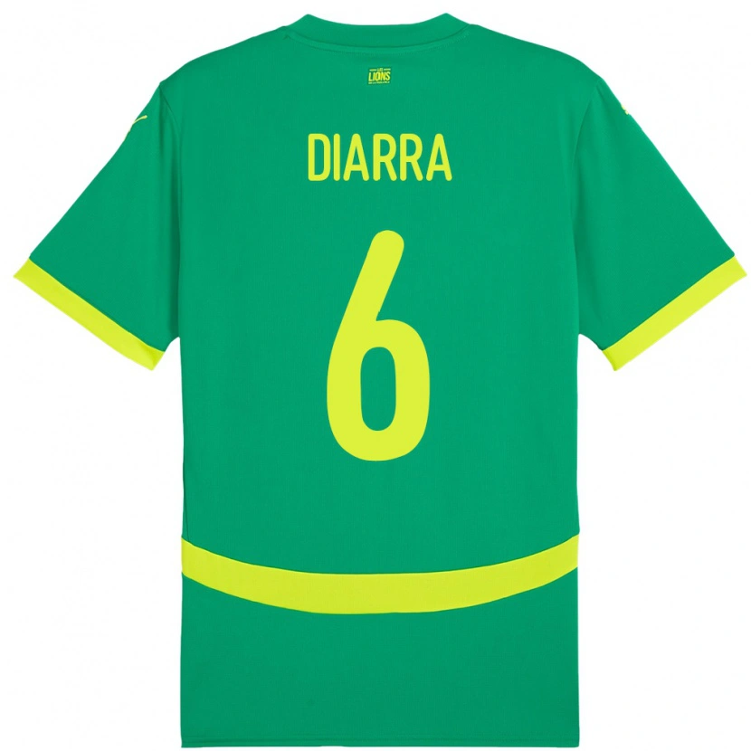 Danxen Børn Senegal Habib Diarra #6 Grøn Udebane Spillertrøjer 24-26 Trøje T-Shirt