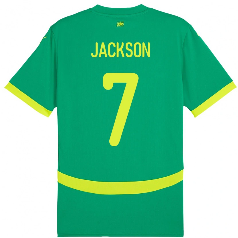 Danxen Børn Senegal Nicolas Jackson #7 Grøn Udebane Spillertrøjer 24-26 Trøje T-Shirt