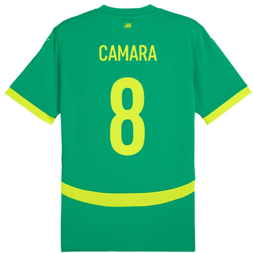 Danxen Børn Senegal Lamine Camara #8 Grøn Udebane Spillertrøjer 24-26 Trøje T-Shirt