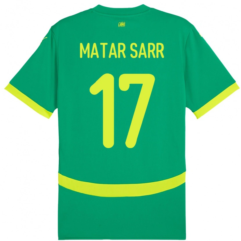 Danxen Børn Senegal Pape Matar Sarr #17 Grøn Udebane Spillertrøjer 24-26 Trøje T-Shirt