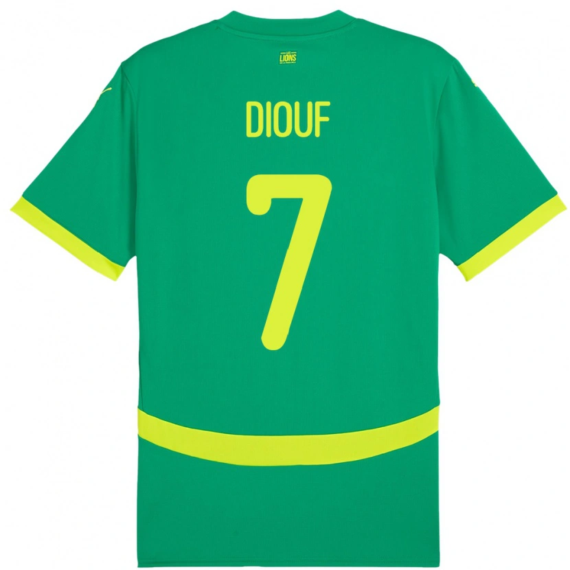 Danxen Børn Senegal Oumar Diouf #7 Grøn Udebane Spillertrøjer 24-26 Trøje T-Shirt