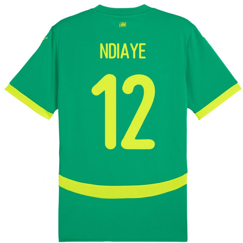 Danxen Børn Senegal Babacar Ndiaye #12 Grøn Udebane Spillertrøjer 24-26 Trøje T-Shirt