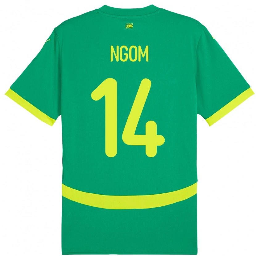 Danxen Børn Senegal Libasse Ngom #14 Grøn Udebane Spillertrøjer 24-26 Trøje T-Shirt