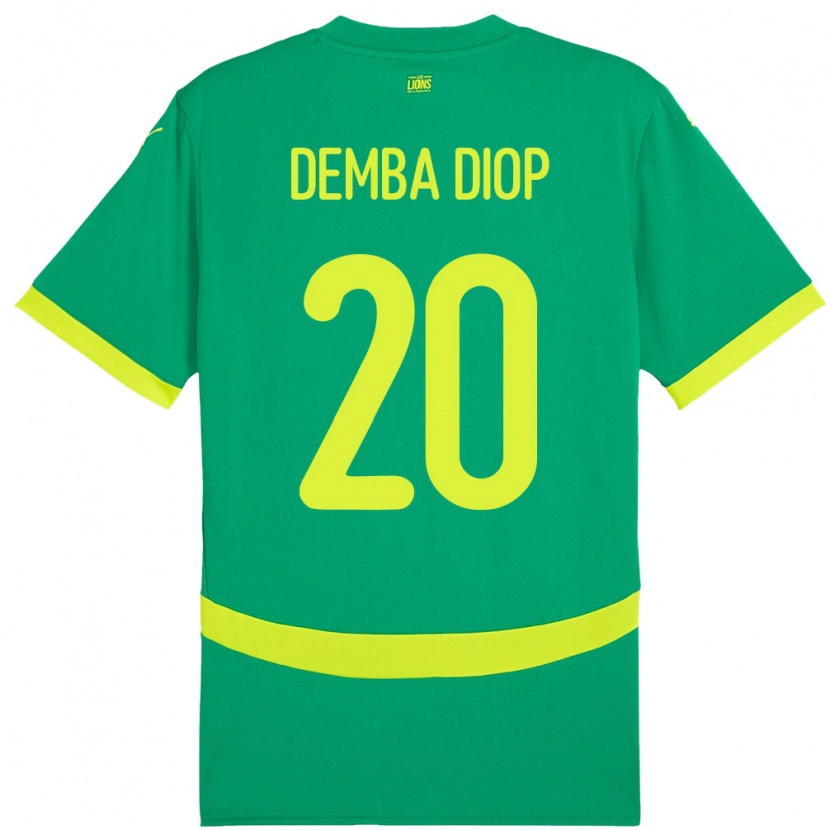 Danxen Børn Senegal Pape Demba Diop #20 Grøn Udebane Spillertrøjer 24-26 Trøje T-Shirt