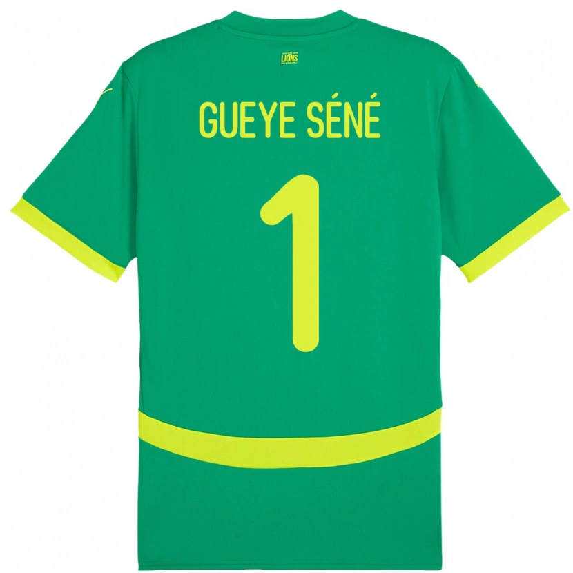 Danxen Børn Senegal Thiaba Gueye Sene #1 Grøn Udebane Spillertrøjer 24-26 Trøje T-Shirt