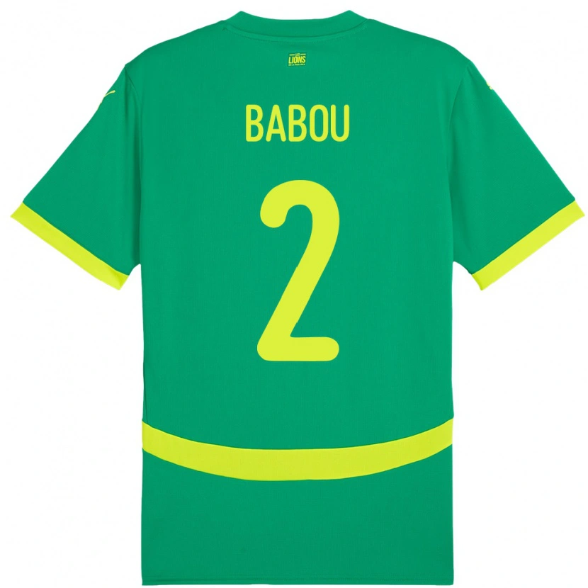 Danxen Børn Senegal Marieme Babou #2 Grøn Udebane Spillertrøjer 24-26 Trøje T-Shirt