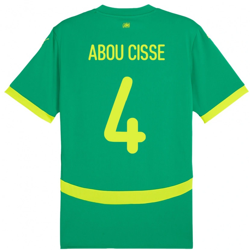 Danxen Børn Senegal Pape Abou Cisse #4 Grøn Udebane Spillertrøjer 24-26 Trøje T-Shirt