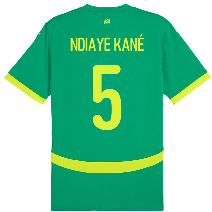 Danxen Børn Senegal Ndeye Ndiaye Kane #5 Grøn Udebane Spillertrøjer 24-26 Trøje T-Shirt